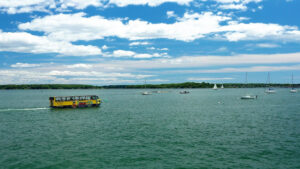 maine duck tours in the water