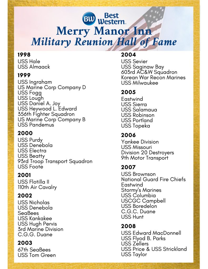 BWMM Military Reunion Hall of Fame 1